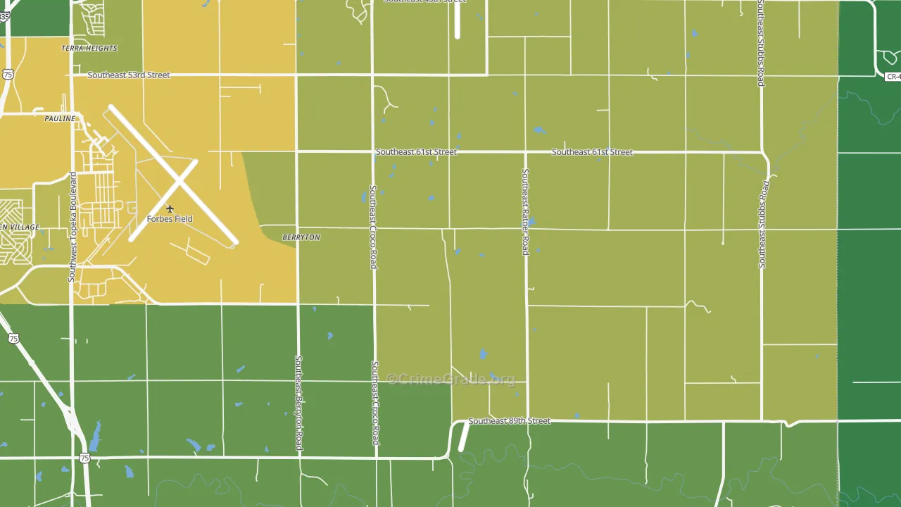 Berryton, KS Map of Murder Rates