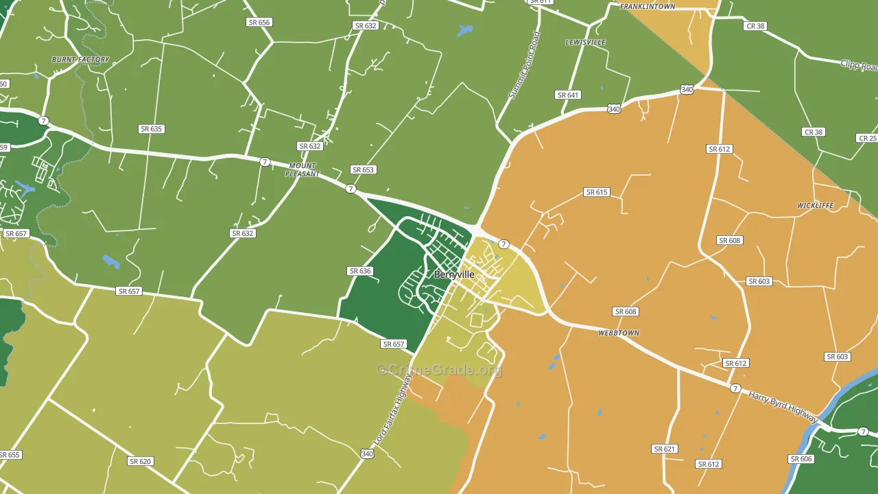 Berryville, VA Map of Murder Rates