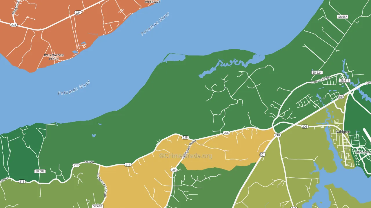 Berthaville, VA Map of Murder Rates