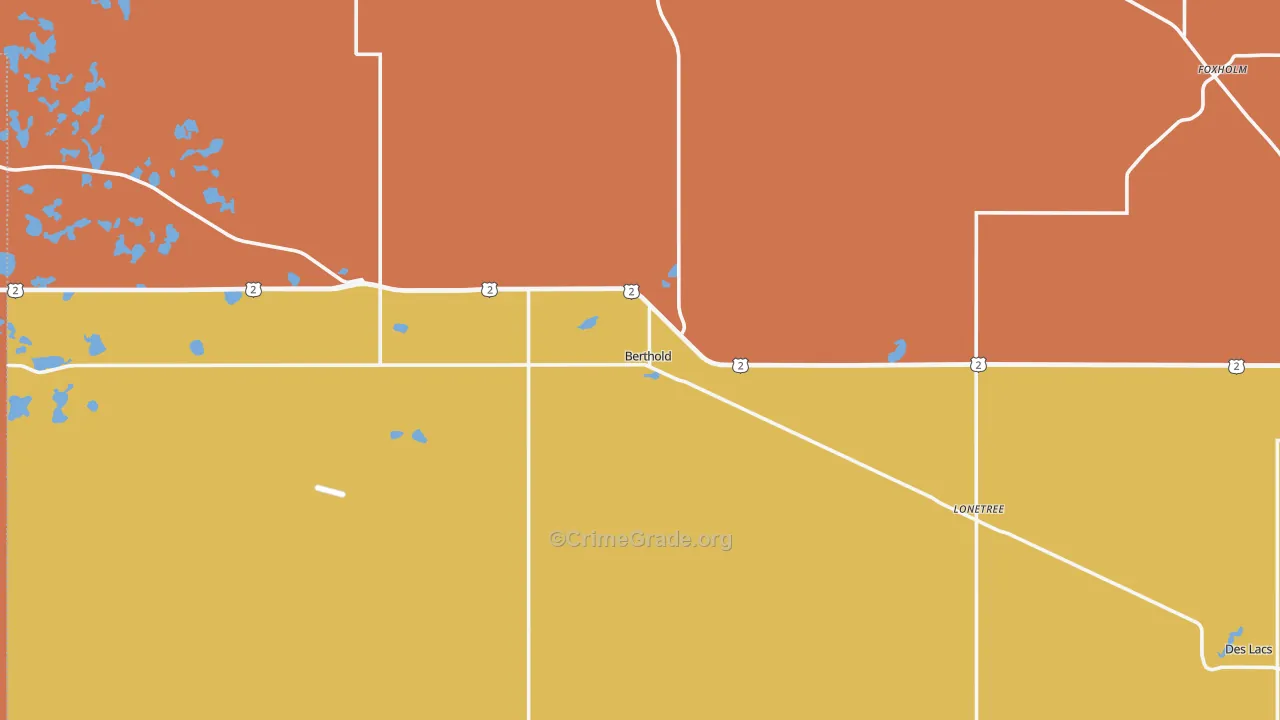 Berthold, ND Map of Murder Rates