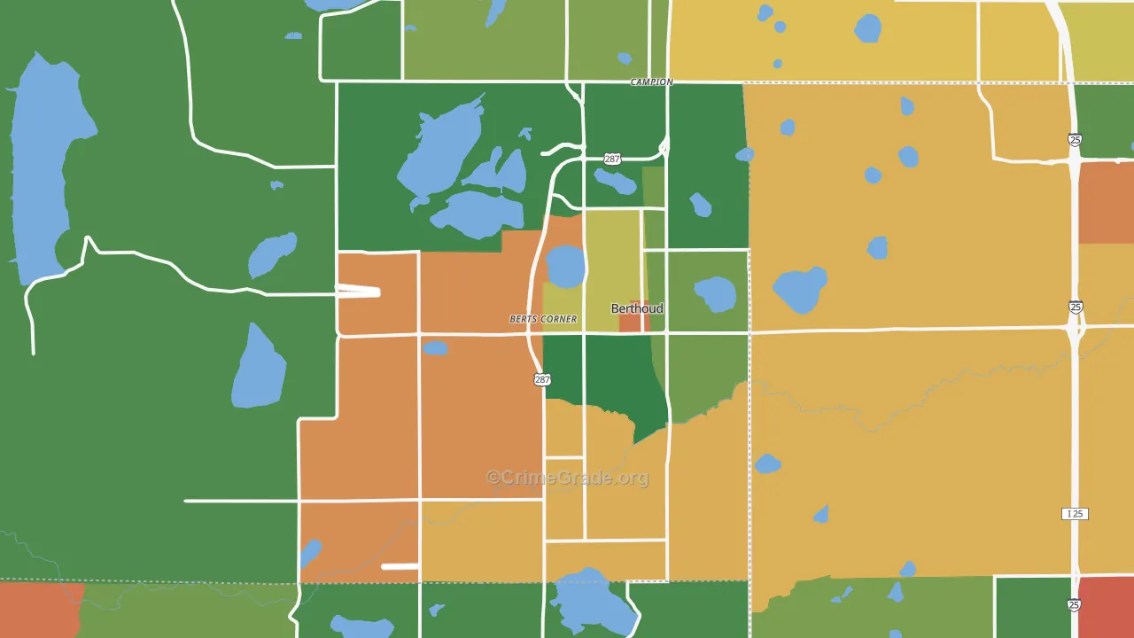 Berthoud, CO Map of Murder Rates