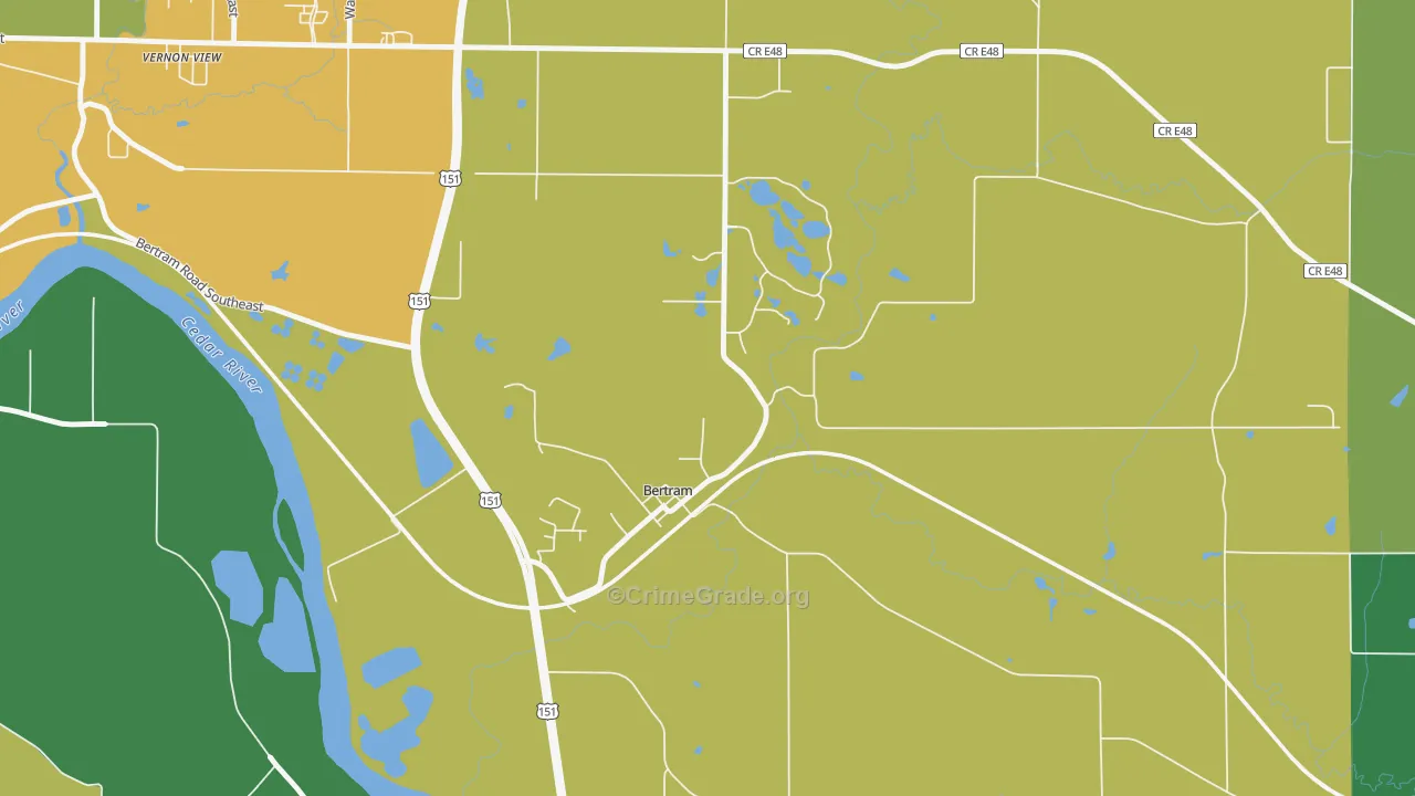 Bertram, IA Map of Murder Rates