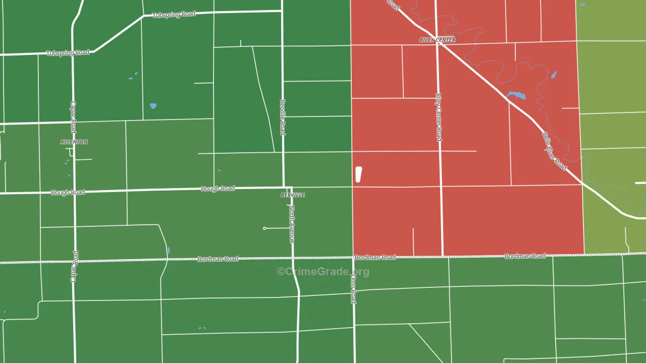 Berville, MI Map of Murder Rates
