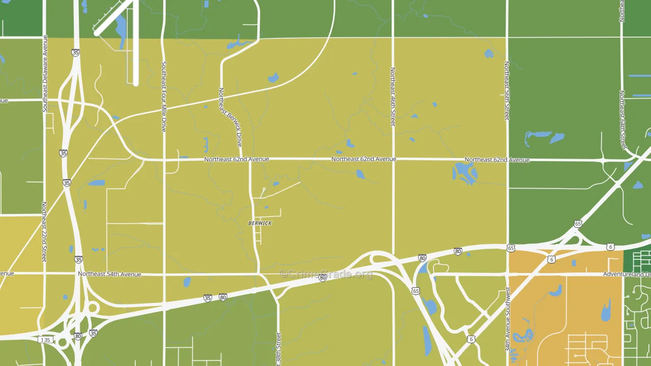 Berwick, IA Map of Murder Rates