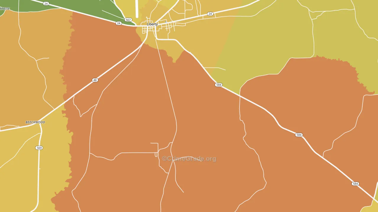 Berwick, MS Map of Murder Rates