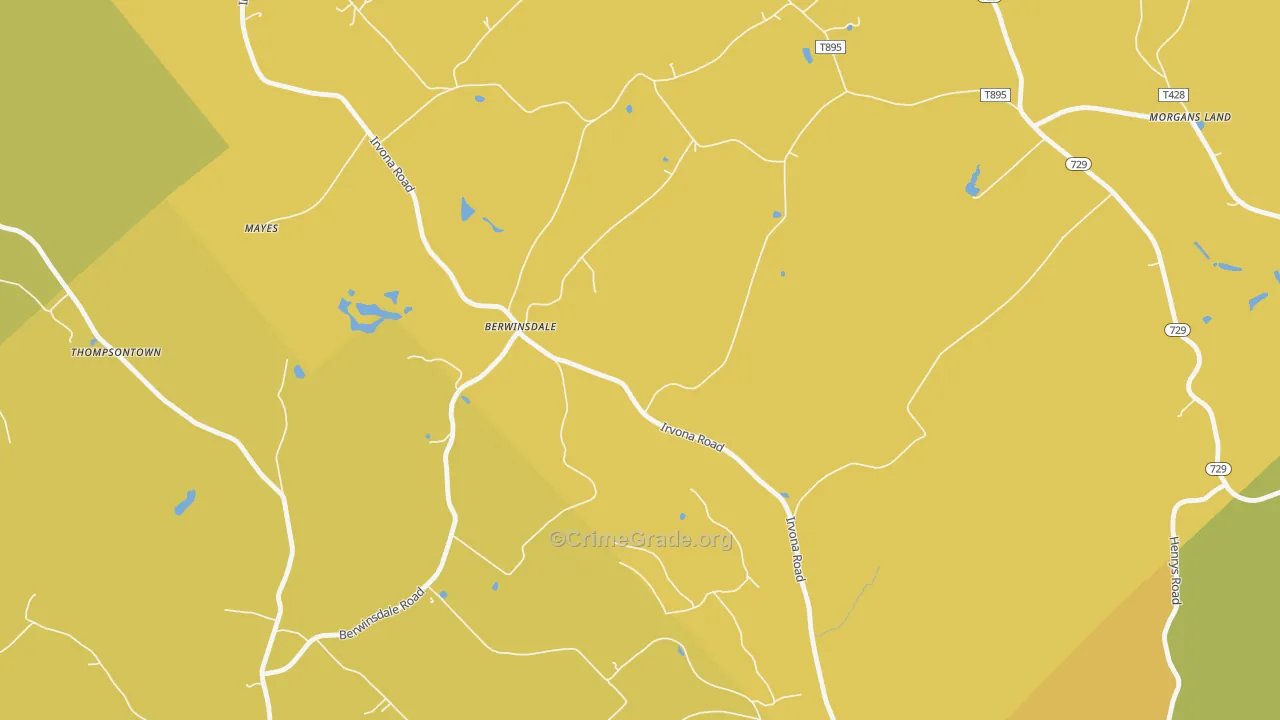 Berwinsdale, PA Map of Murder Rates