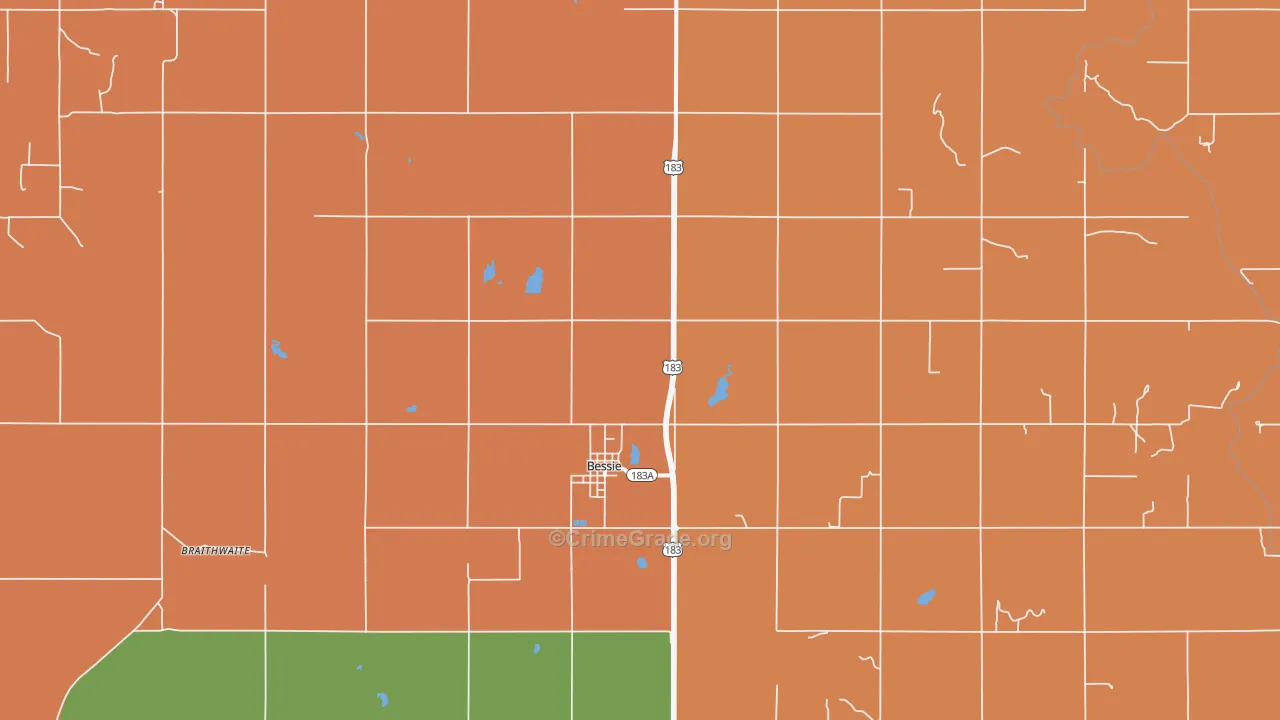 Bessie, OK Map of Murder Rates