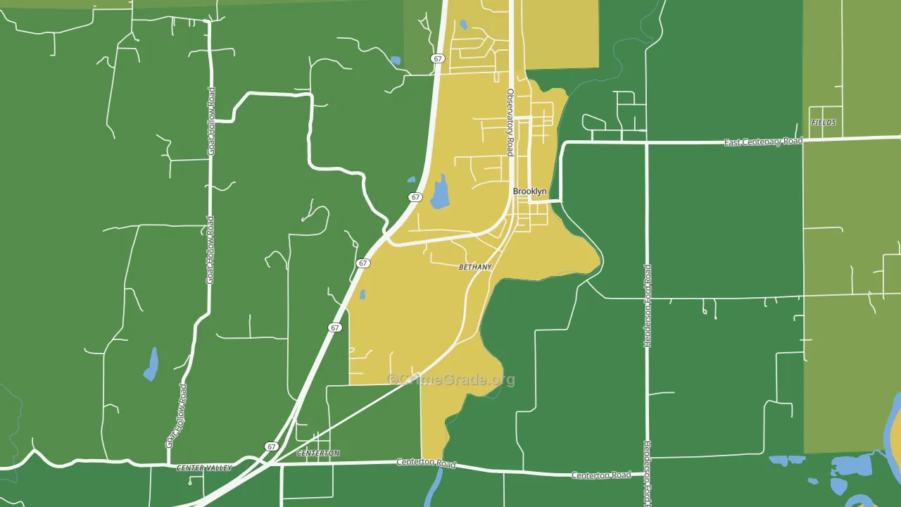 Bethany, IN Map of Murder Rates