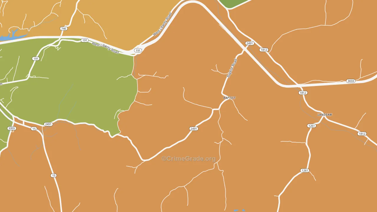 Bethany, KY Map of Murder Rates