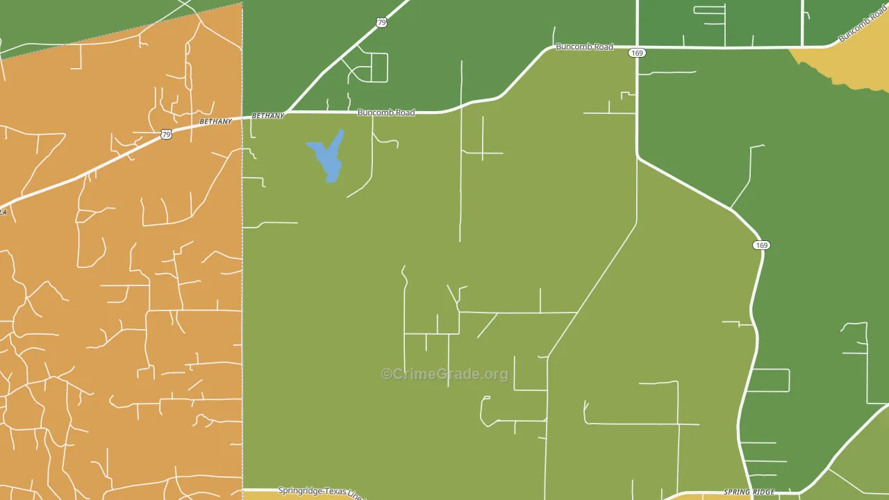 Bethany, LA Map of Murder Rates