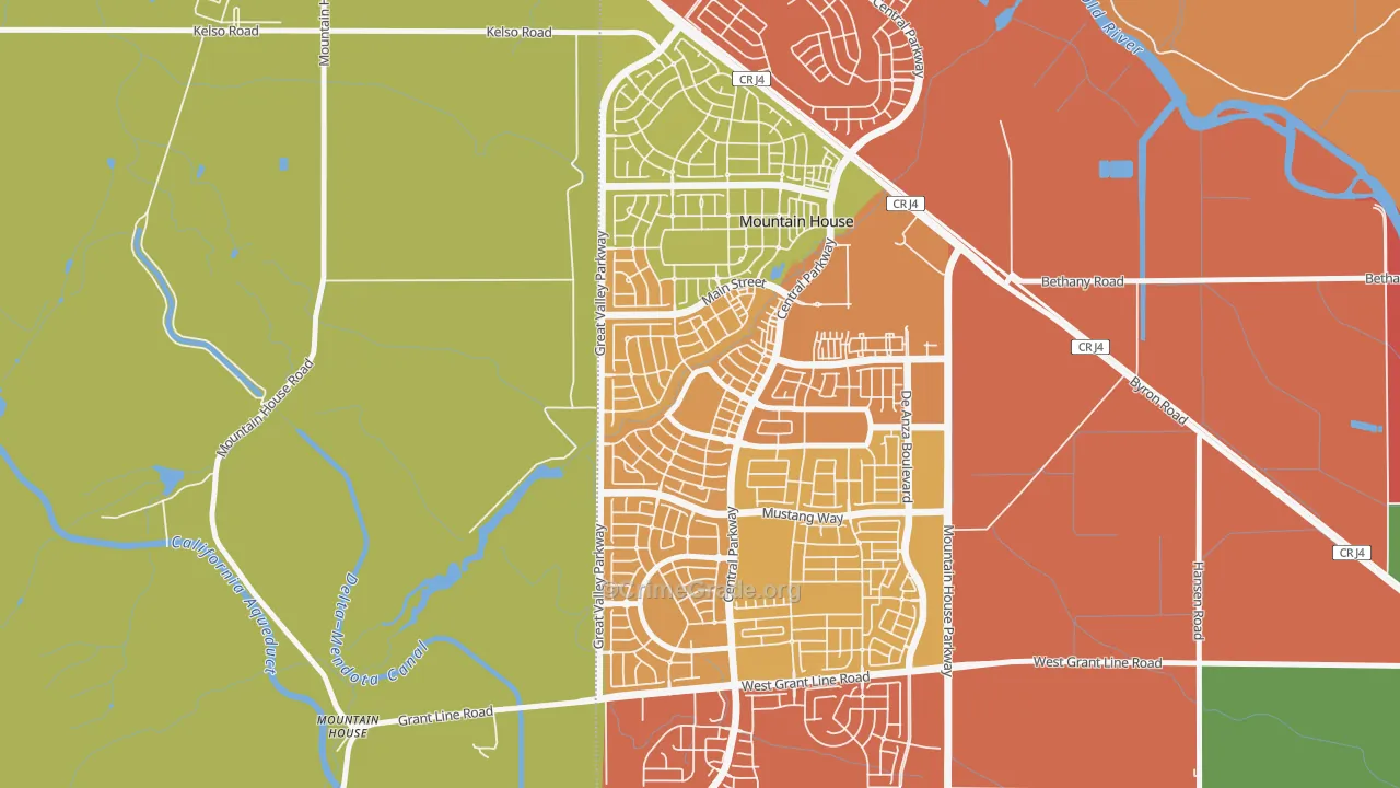 Bethany, Mountain House, CA Map of Murder Rates