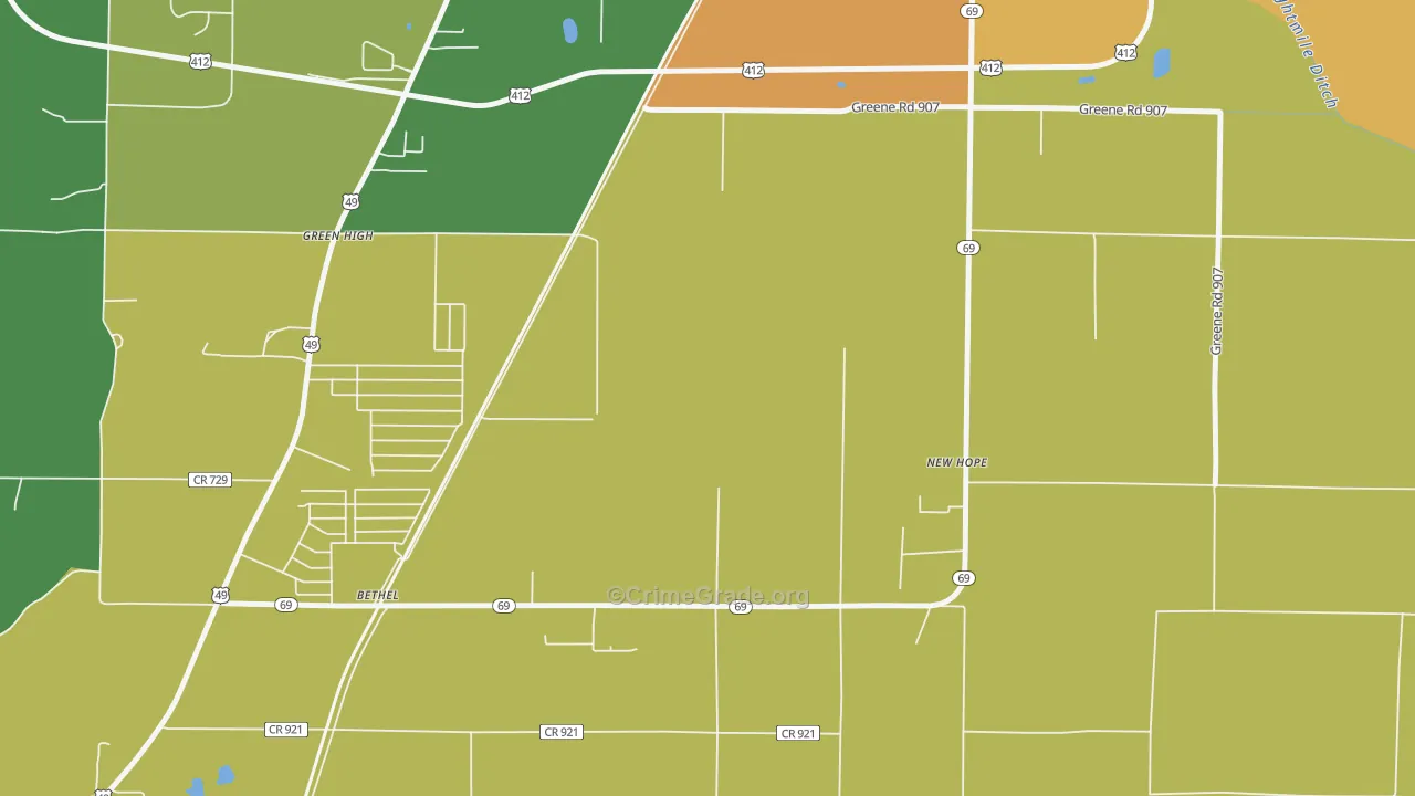 Bethel, AR Map of Murder Rates