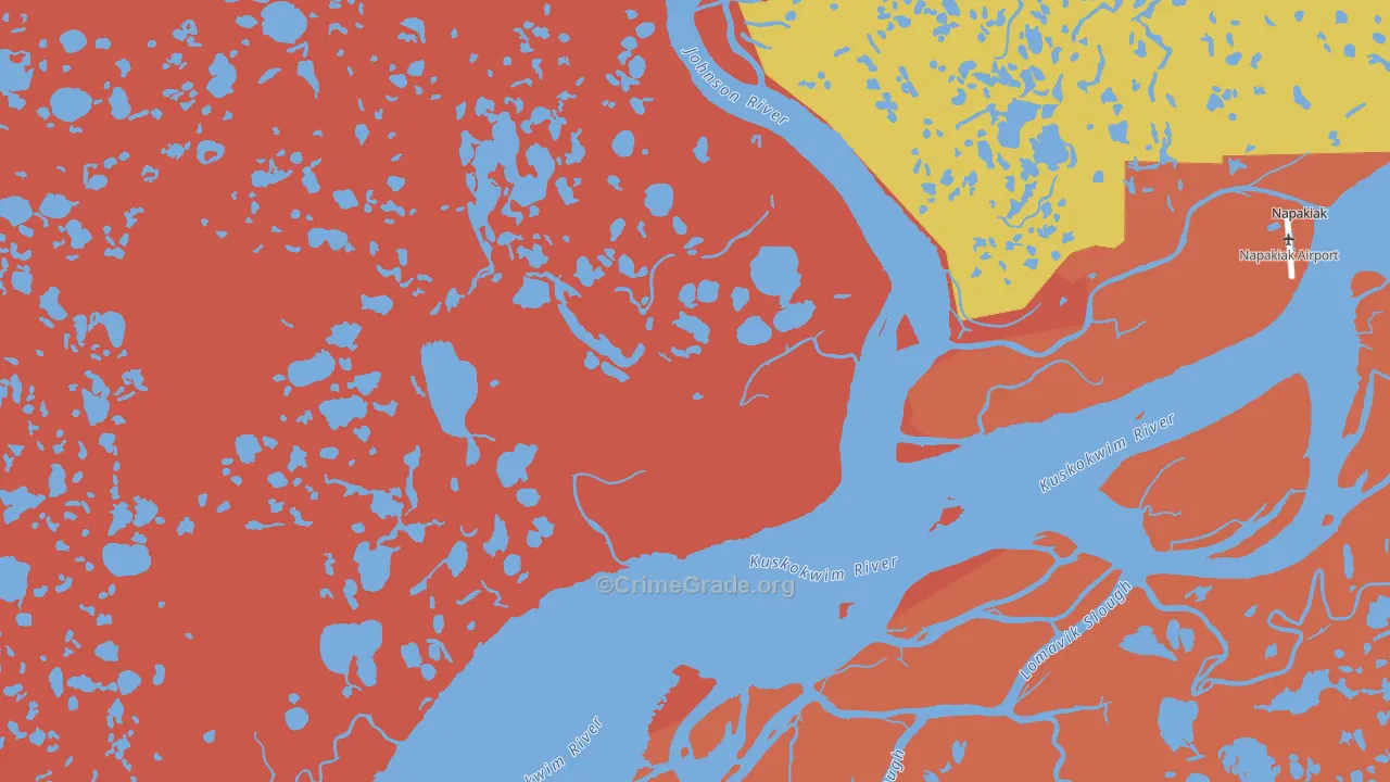 Bethel Census Area, AK Map of Murder Rates
