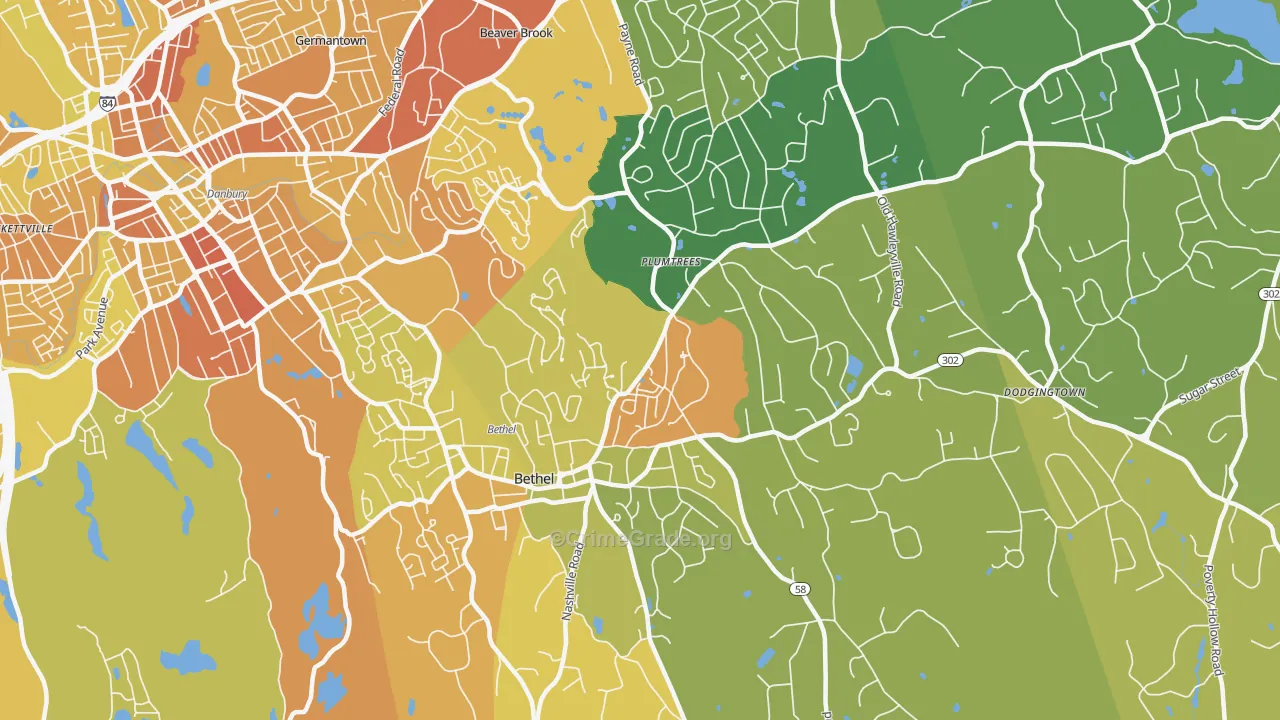 Bethel, CT Map of Murder Rates