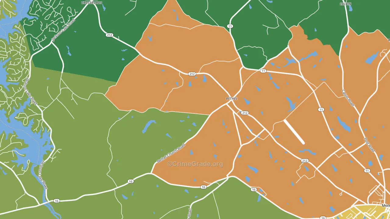 Bethel, GA Map of Murder Rates