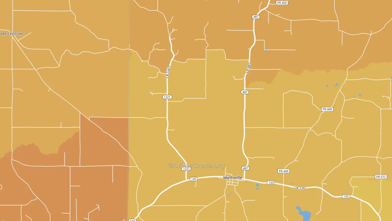 Bethel, LA Map of Murder Rates