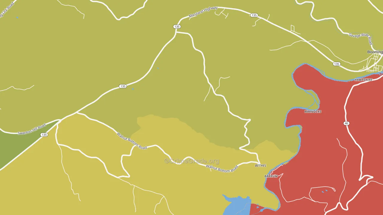 Bethel, MD Map of Murder Rates