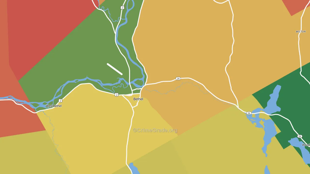 Bethel, ME Map of Murder Rates