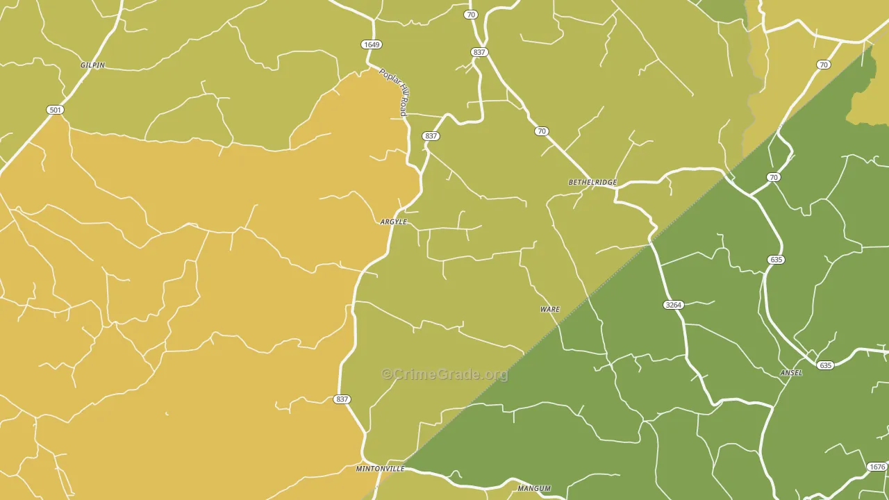 Bethelridge, KY Map of Murder Rates