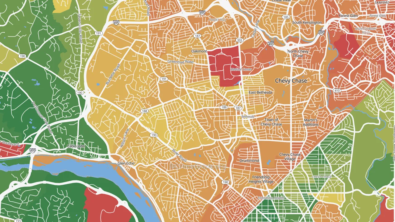 Bethesda, MD Map of Murder Rates