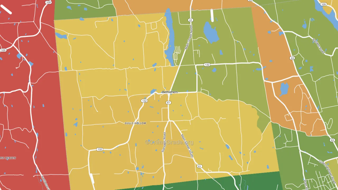 Bethlehem, CT Map of Murder Rates