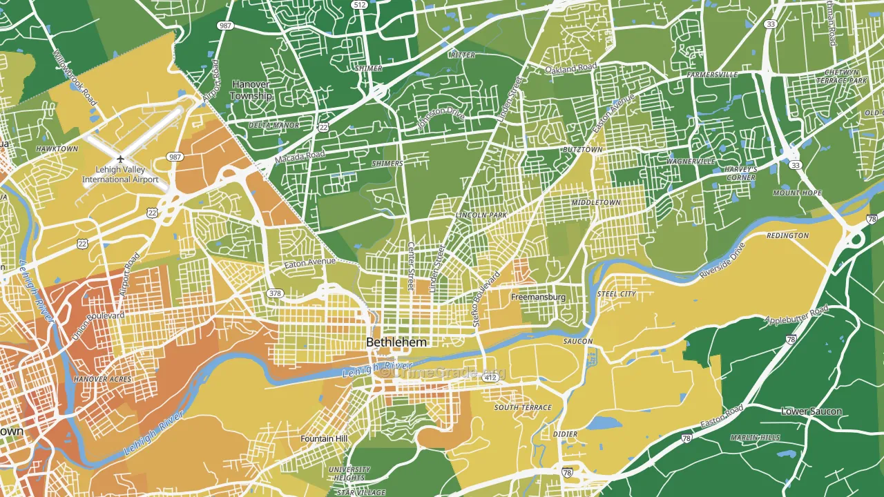 Bethlehem, PA Map of Murder Rates