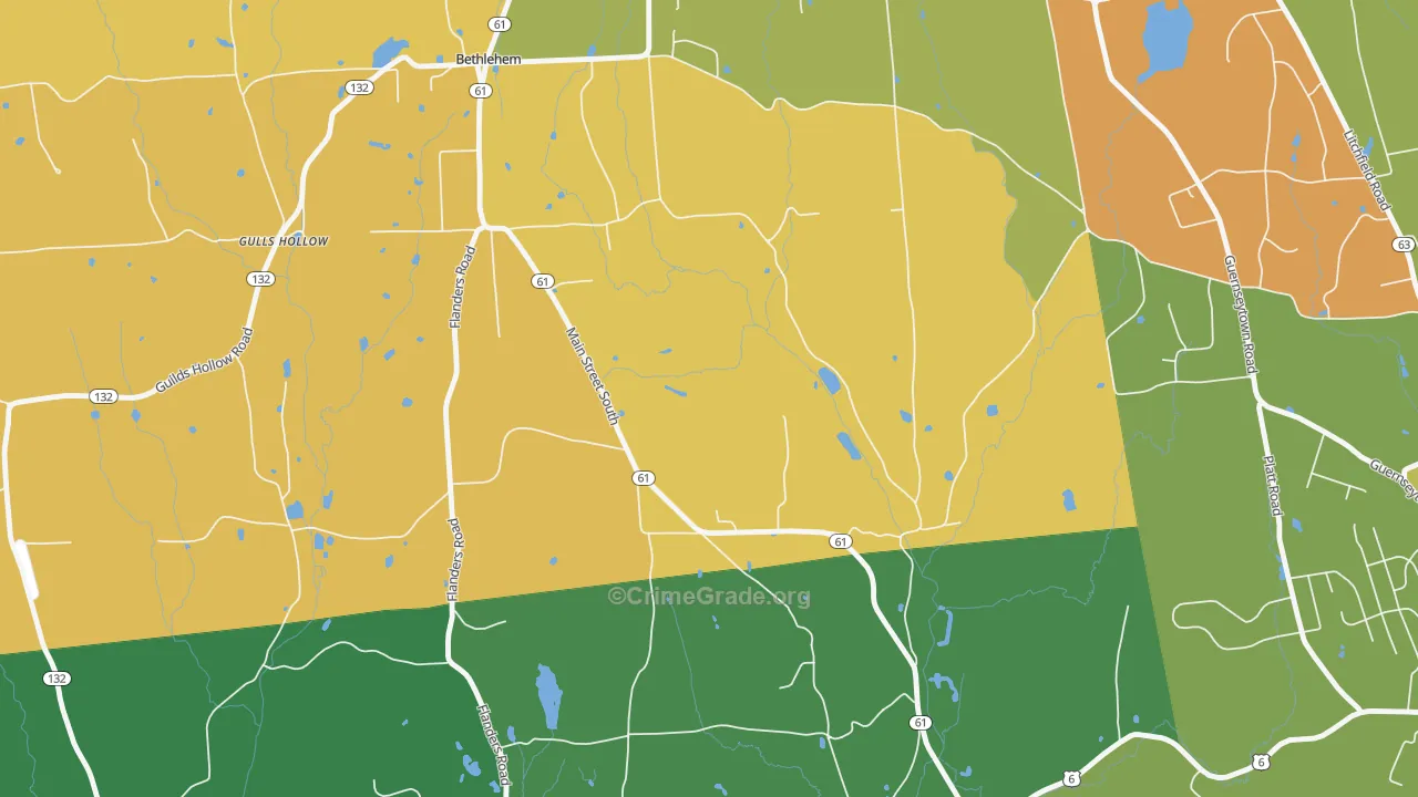 Bethlehem Village, CT Map of Murder Rates