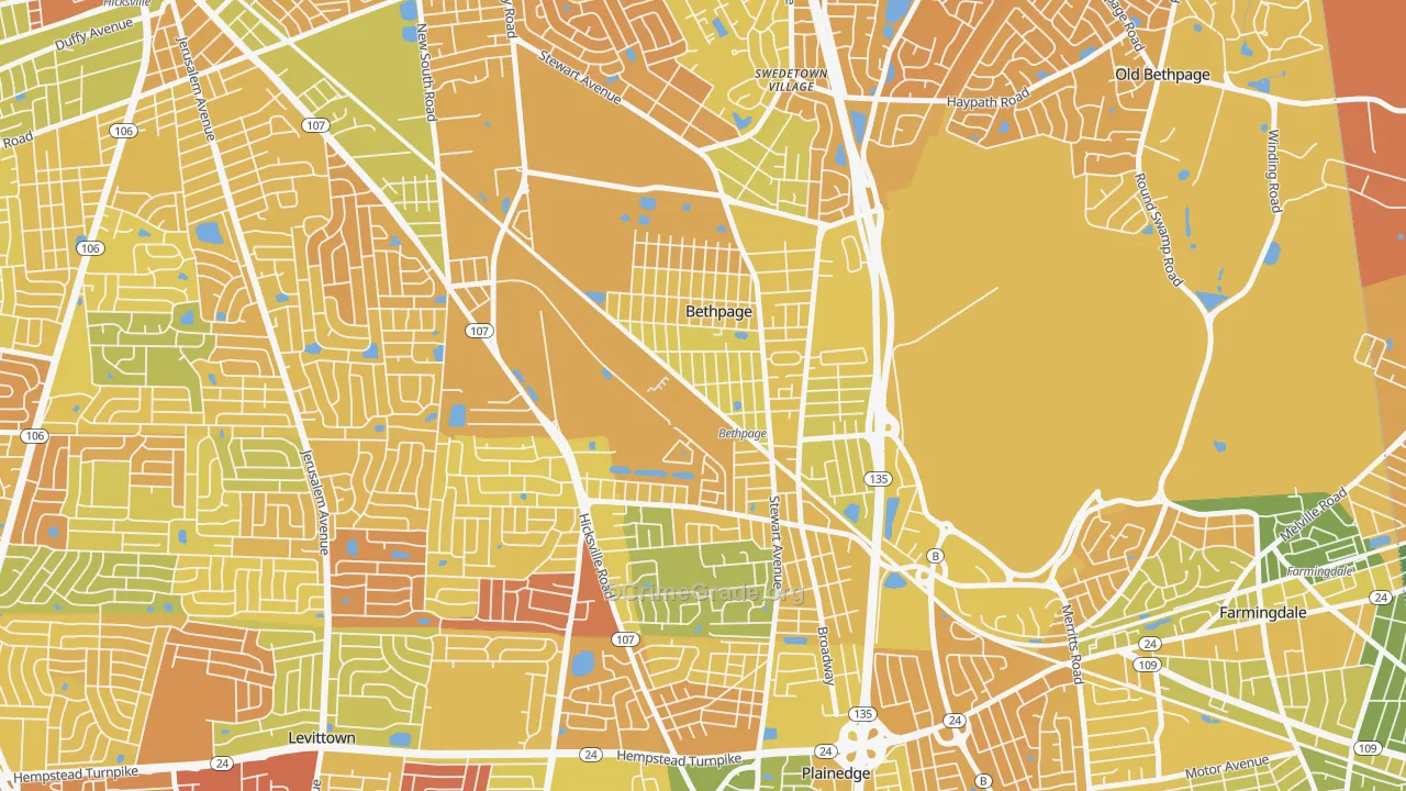 Bethpage, NY Map of Murder Rates