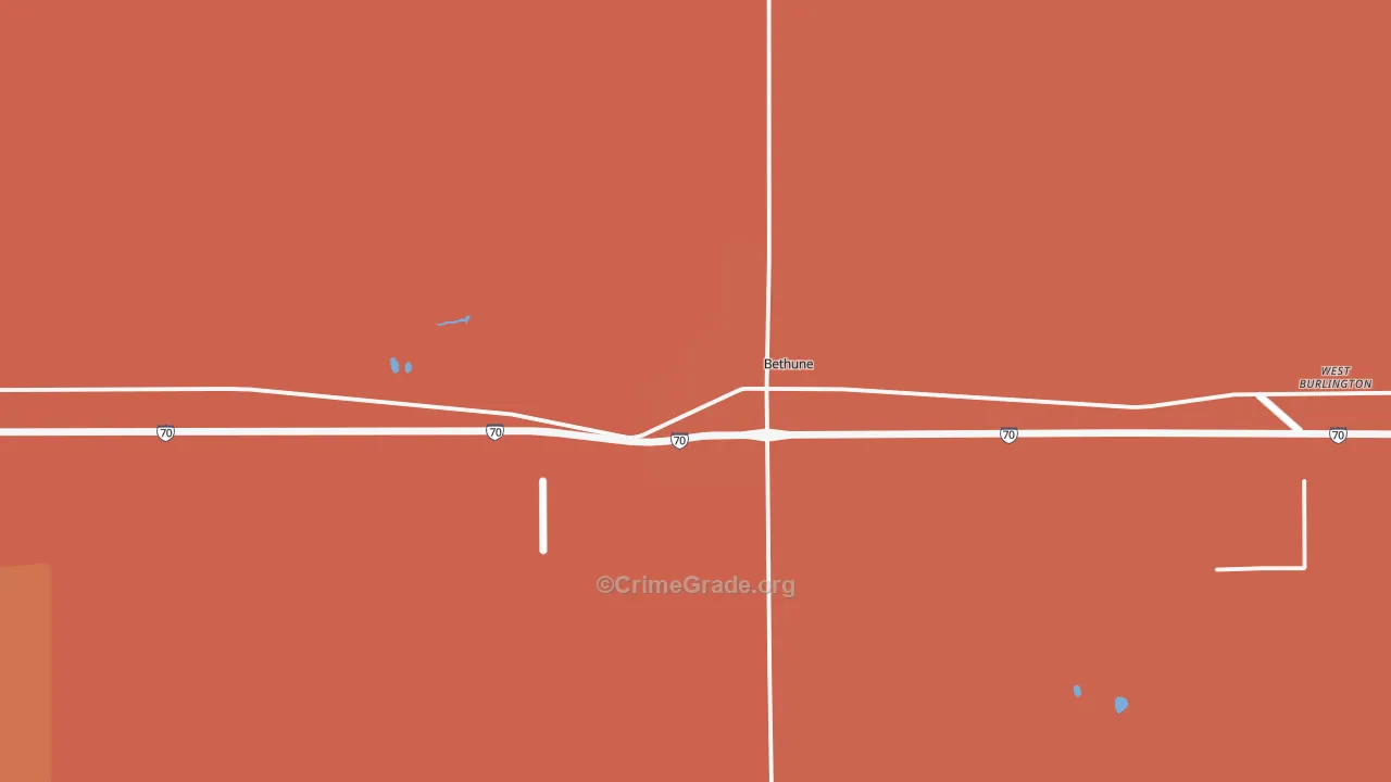 Bethune, CO Map of Murder Rates