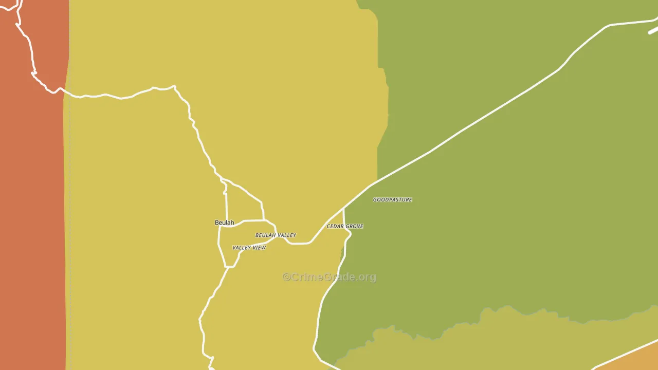 Beulah, CO Map of Murder Rates