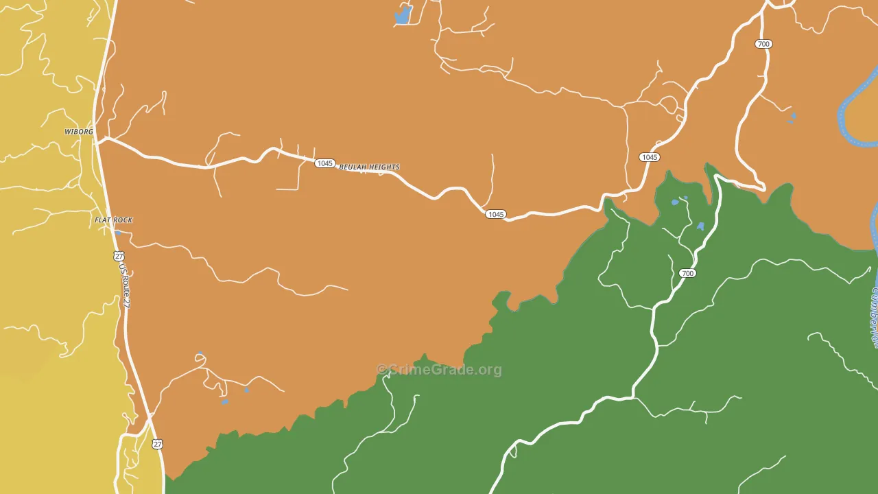 Beulah Heights, KY Map of Murder Rates