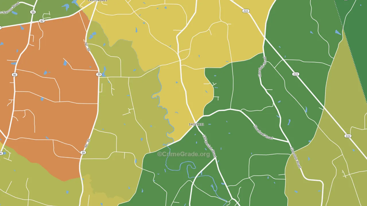 Beulahtown, NC Map of Murder Rates