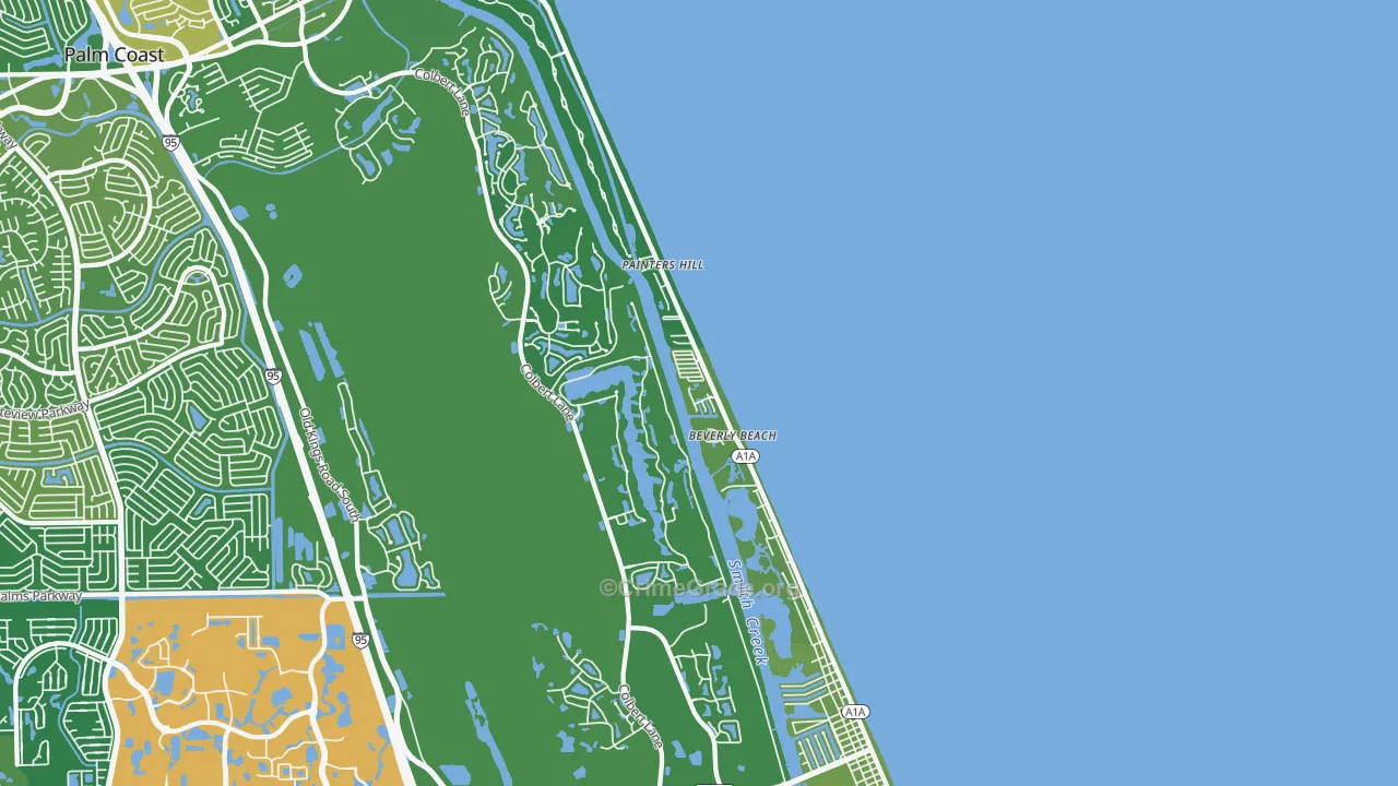 Beverly Beach, FL Map of Murder Rates