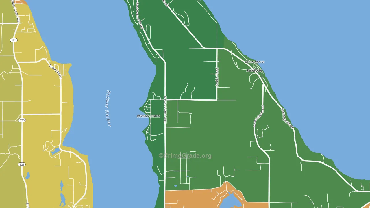 Beverly Beach, WA Map of Murder Rates