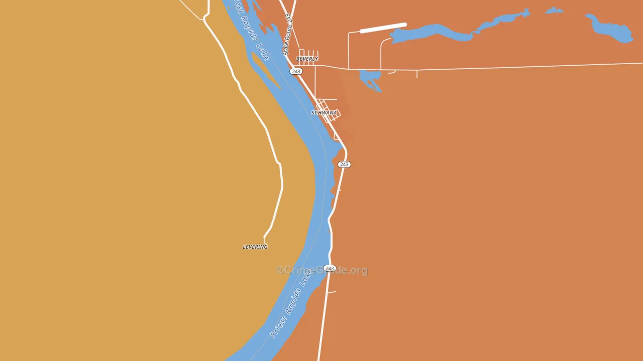 Beverly, WA Map of Murder Rates