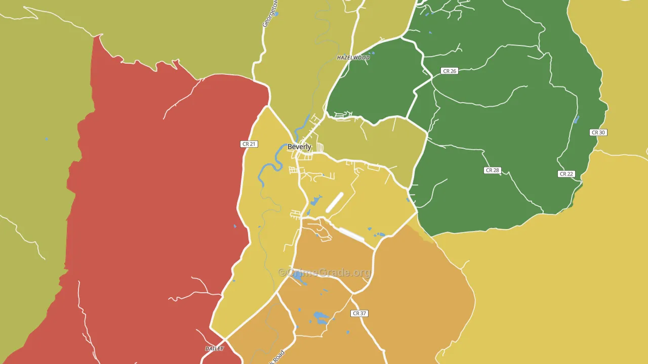 Beverly, WV Map of Murder Rates