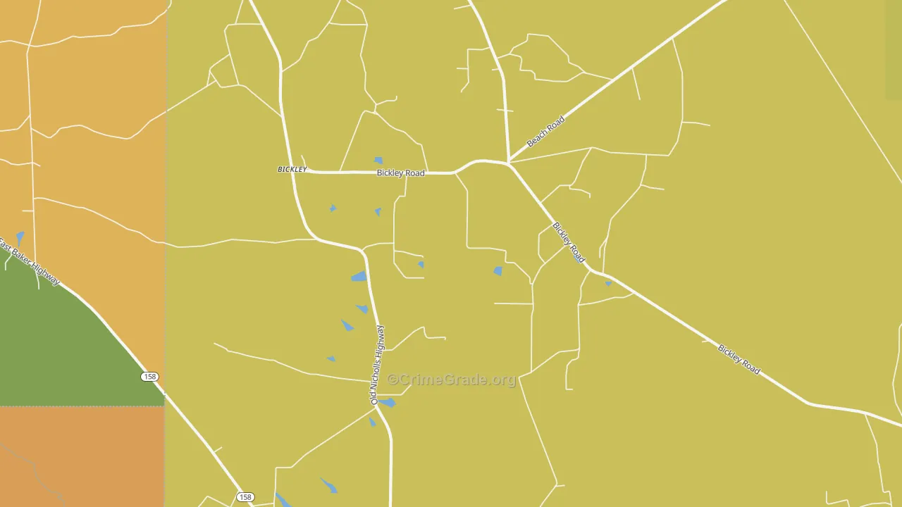 Bickley, GA Map of Murder Rates