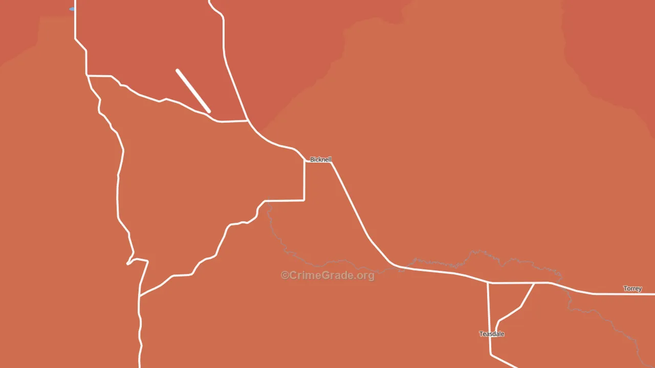 Bicknell, UT Map of Murder Rates