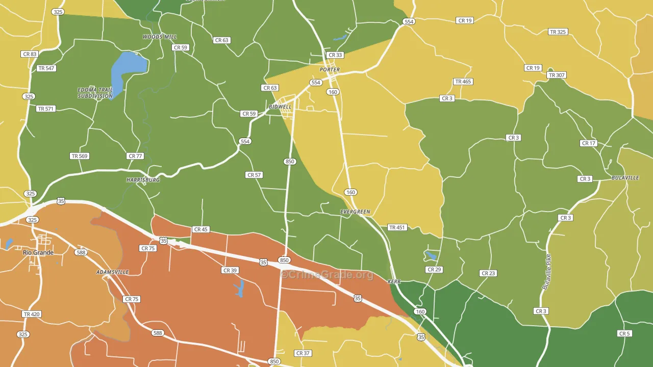 Bidwell, OH Map of Murder Rates