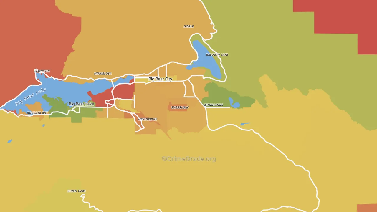 Big Bear, CA Map of Murder Rates
