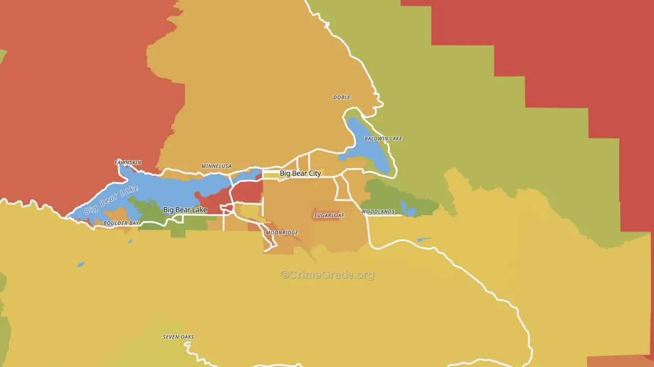 Big Bear City, CA Map of Murder Rates
