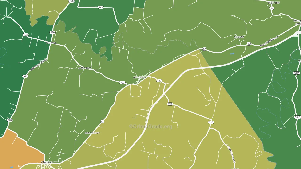 Big Clifty, KY Map of Murder Rates