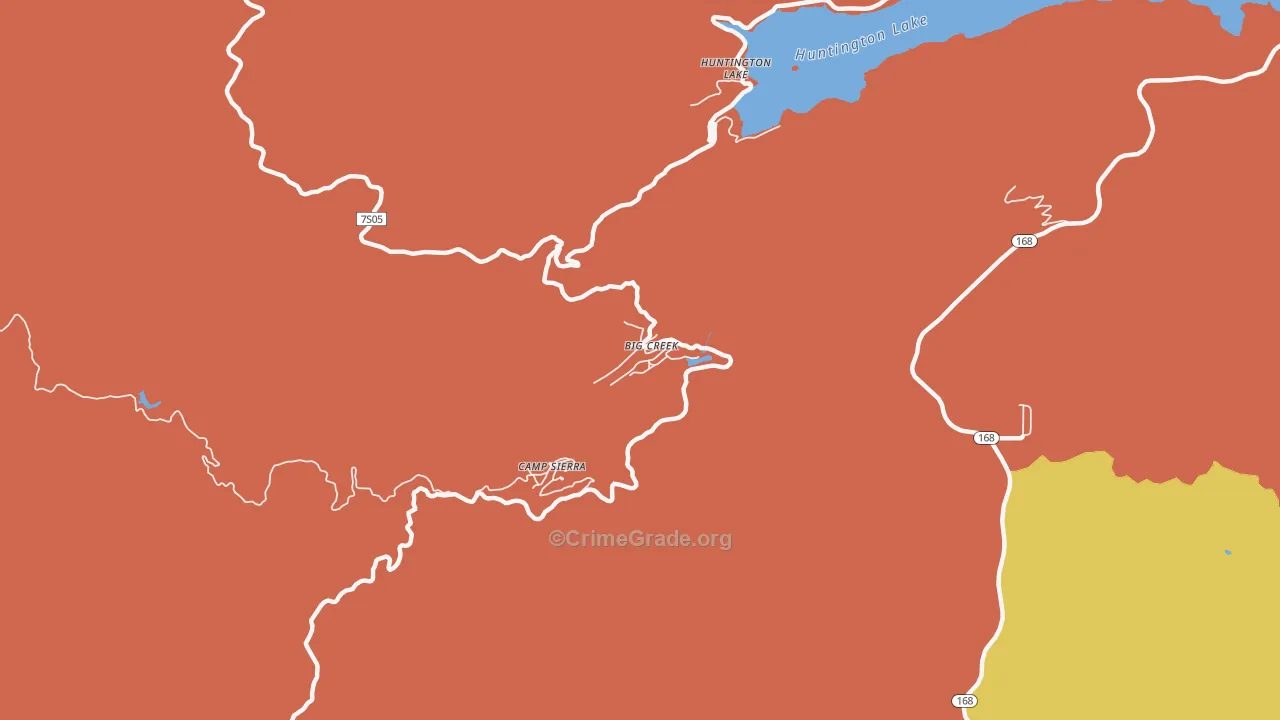 Big Creek, CA Map of Murder Rates