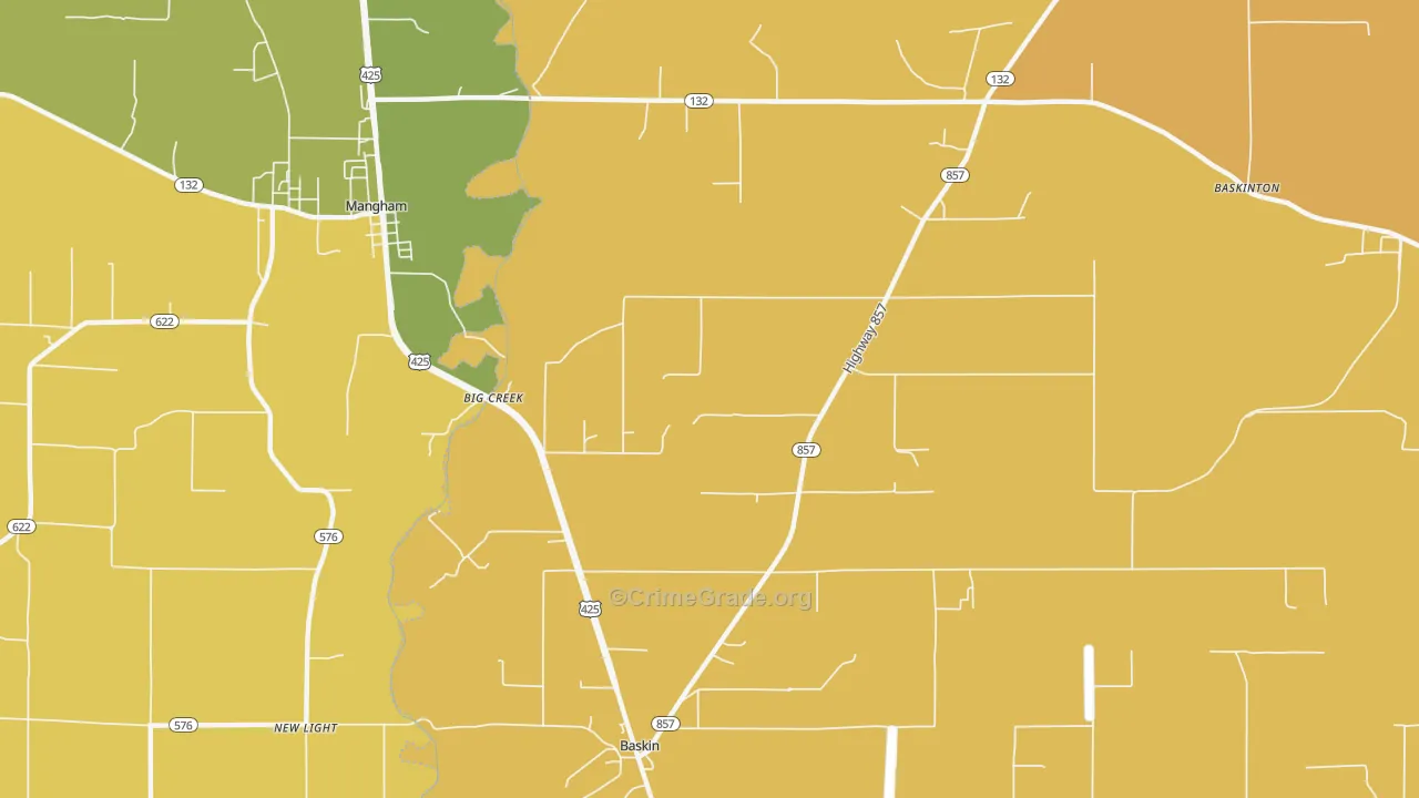 Big Creek, LA Map of Murder Rates