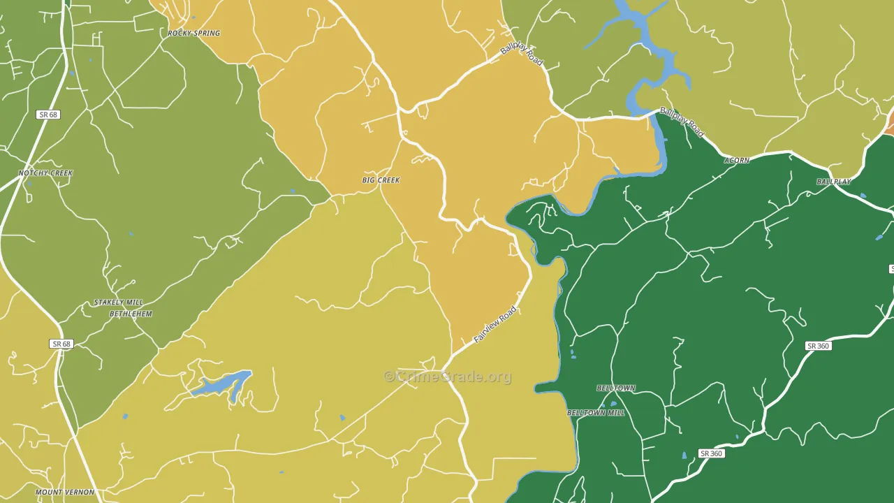 Big Creek, TN Map of Murder Rates