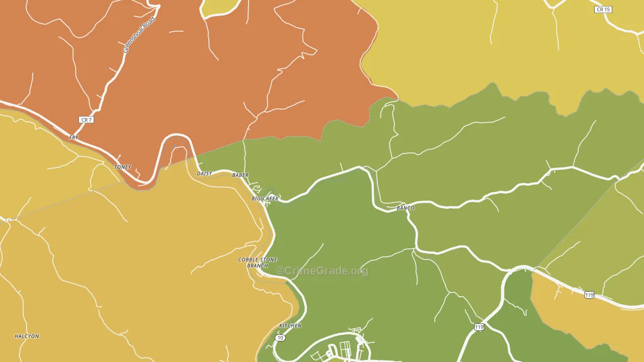Big Creek, WV Map of Murder Rates