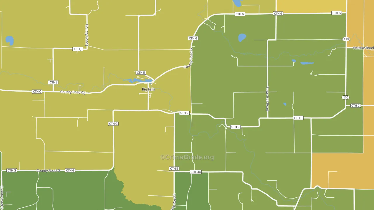 Big Falls, WI Map of Murder Rates