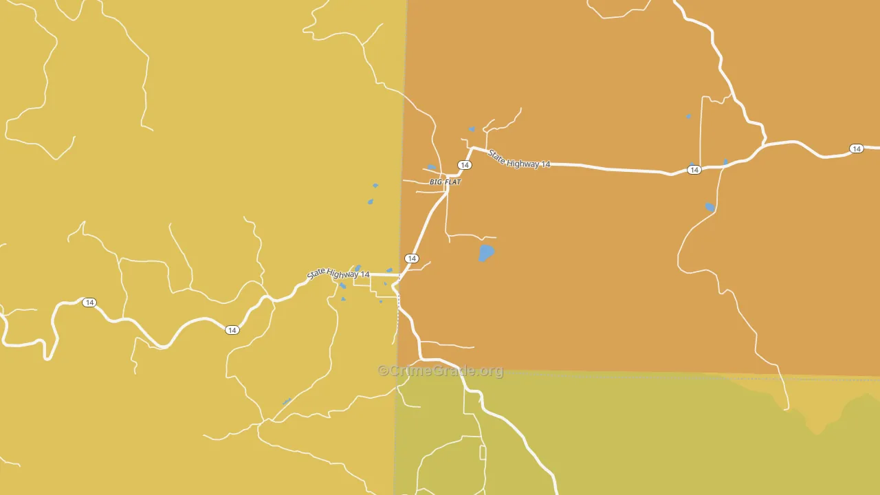 Big Flat, AR Map of Murder Rates