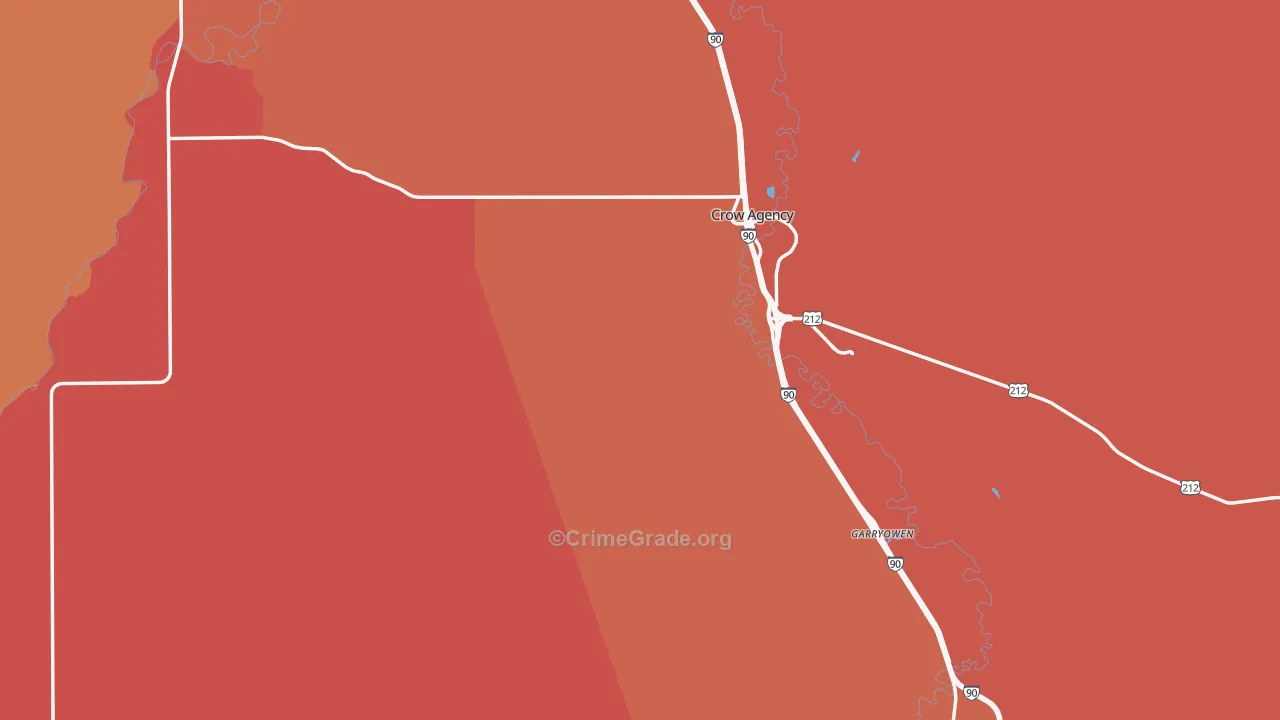 Big Horn County, MT Map of Murder Rates