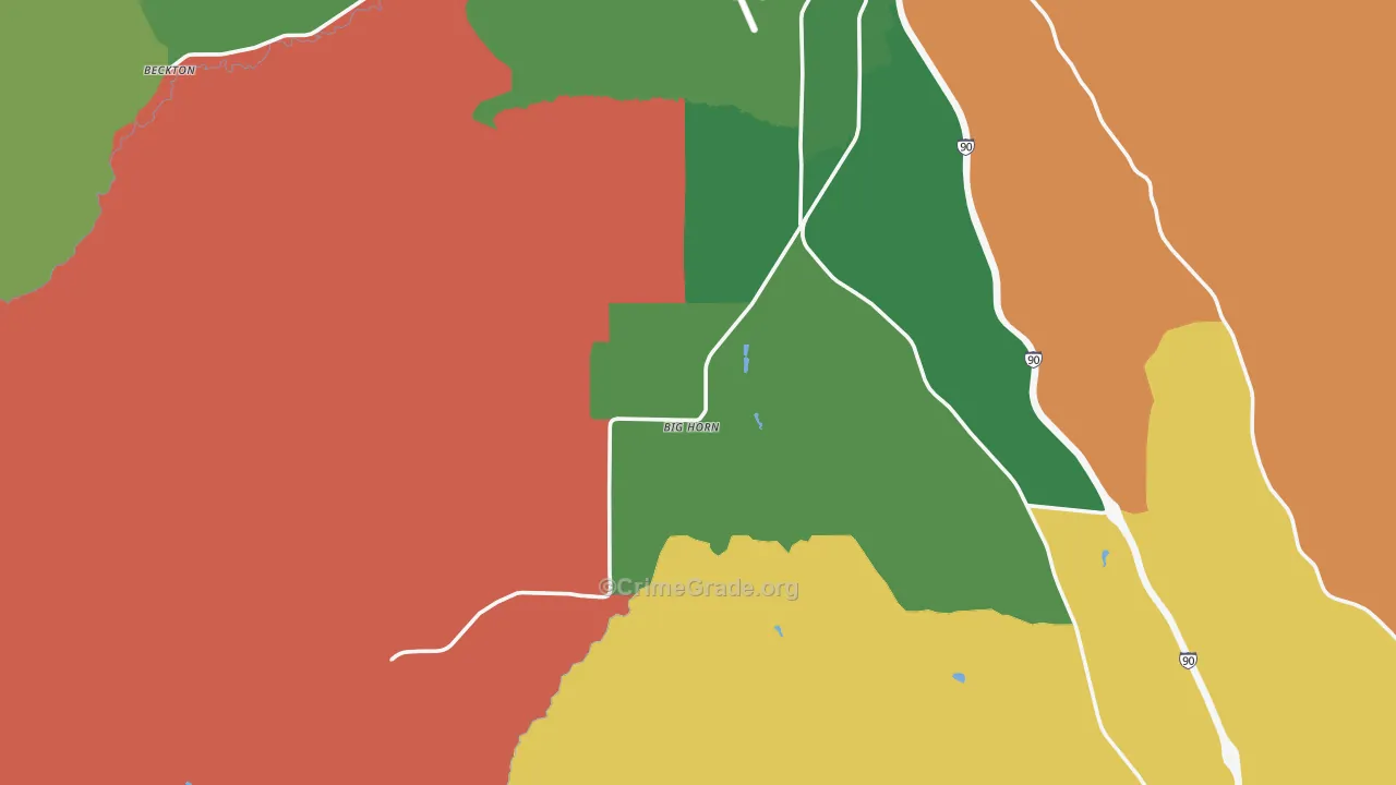 Big Horn, WY Map of Murder Rates